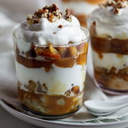 Hot Cross Bun, Pear & Toffee Trifles
