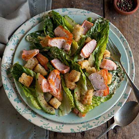 Pan Fried Salmon Salad with Caper Mayonnaise