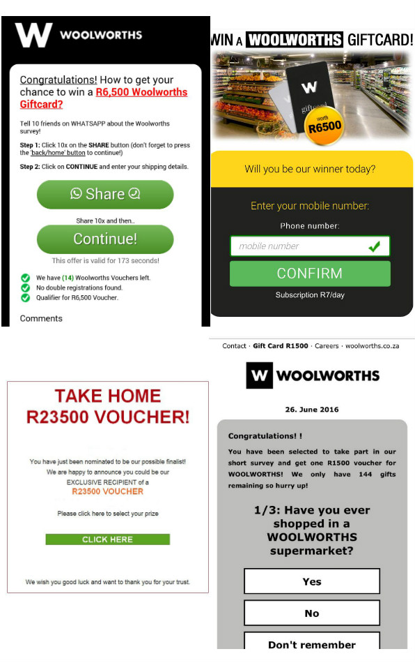 Hoax Customer Survey & vouchers