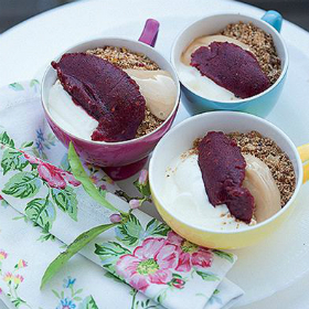 Granola, ricotta & yoghurt cups