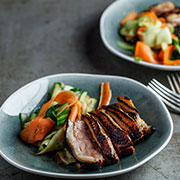 Hoisin Marinated Duck with a Light Cucumber & Vegetable Salad (Fabulous Oriental Meal)