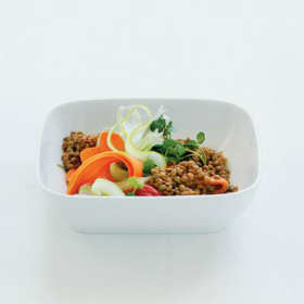 Lentil & tomato pesto with roasted peppers
