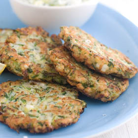Feta and zucchini fritters