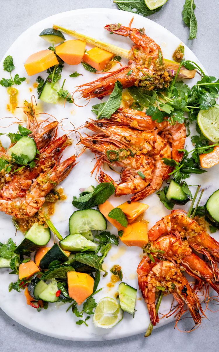 Keletso’s Brown Butter Prawns with Papaya Salad Woolworths.co.za
