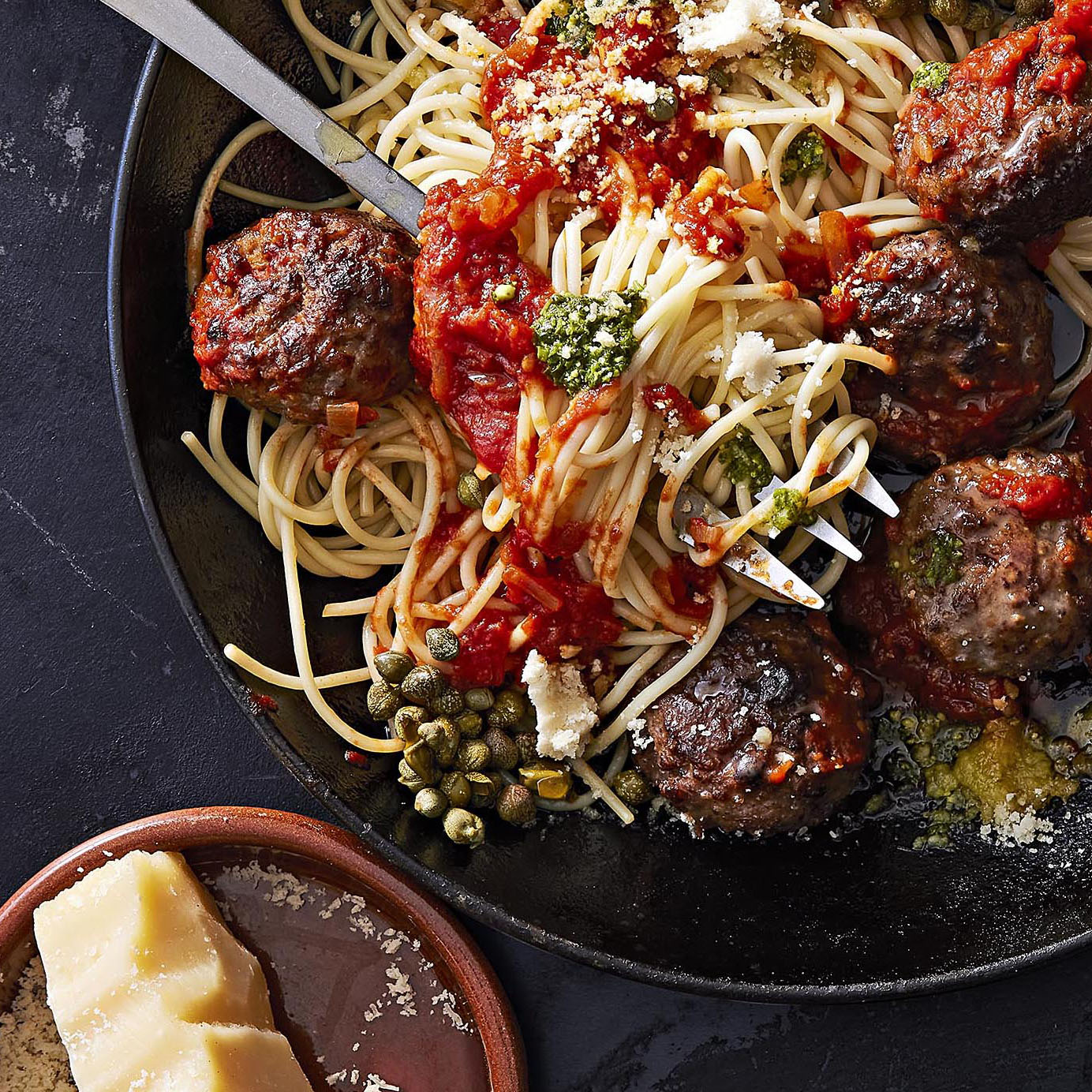Spaghetti and meatballs