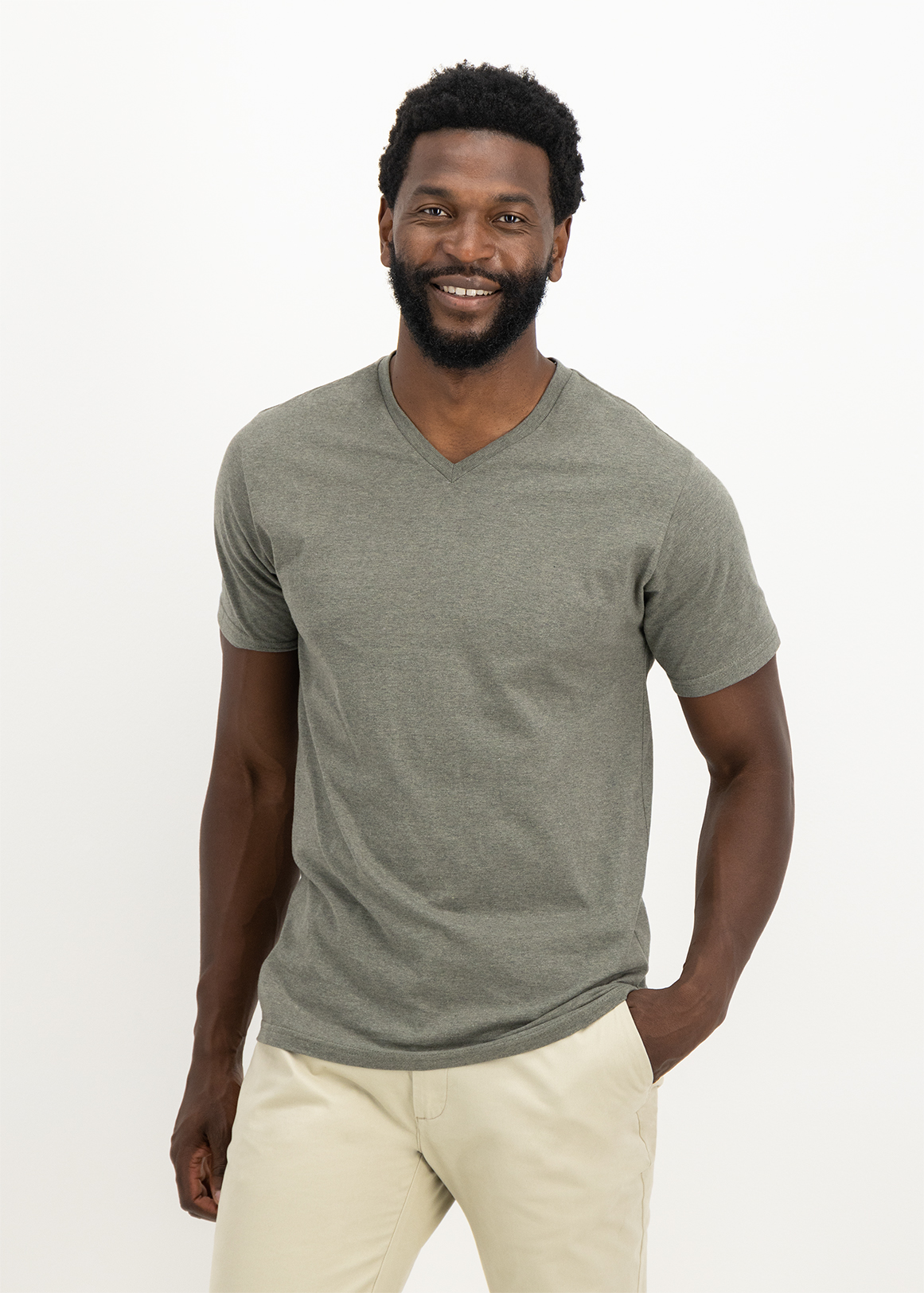 StayNew Slim Fit V-neck Cotton T-shirt 