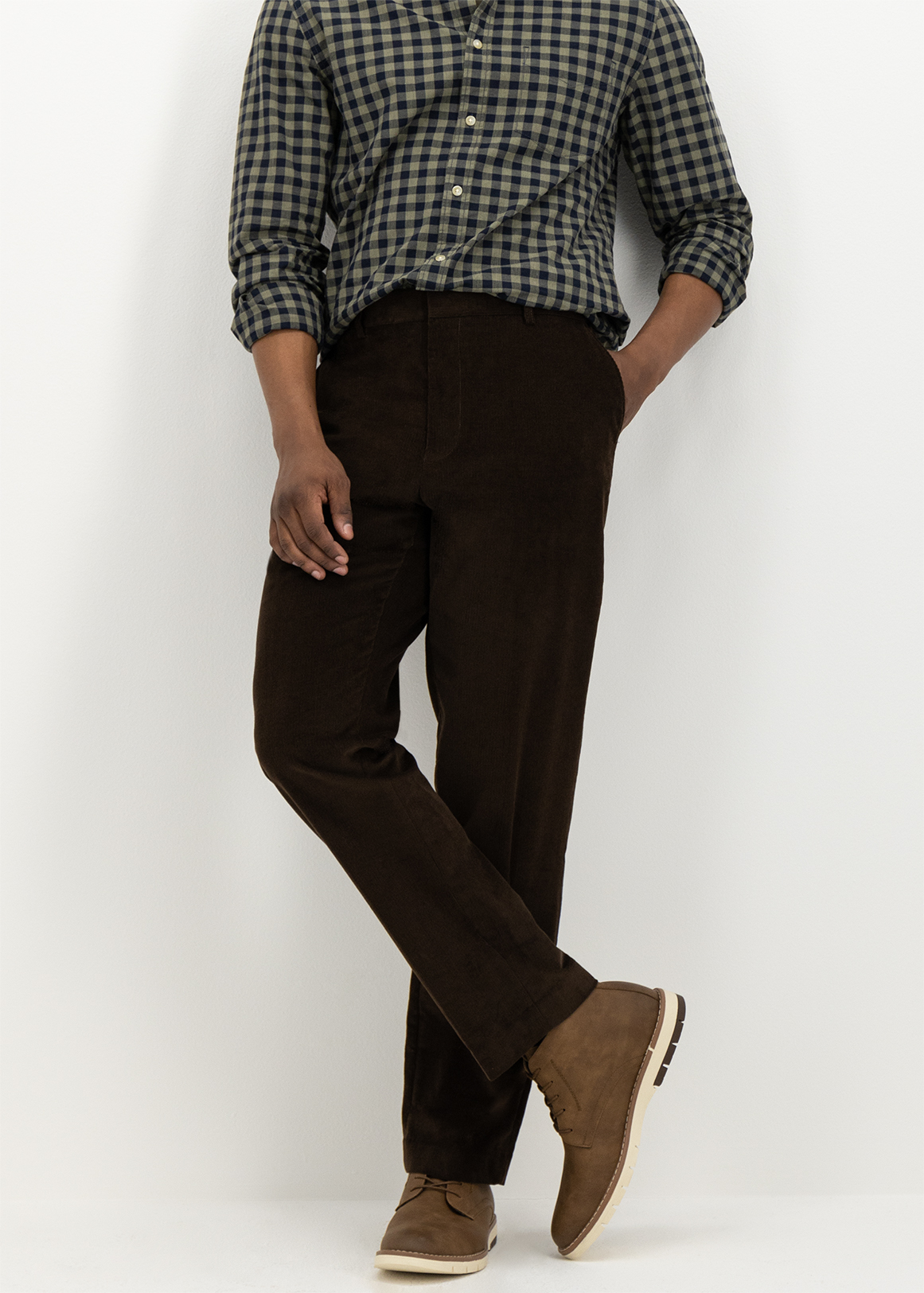Flat Front Straight Leg Corduroy 