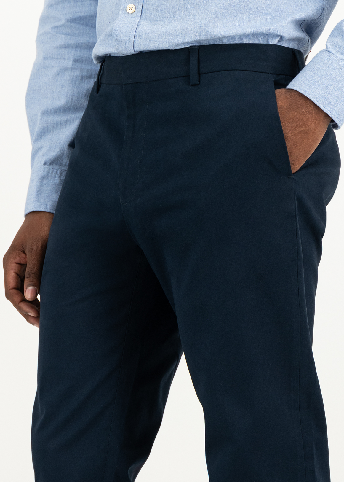 Slim Fit Stretch Cotton Trousers 