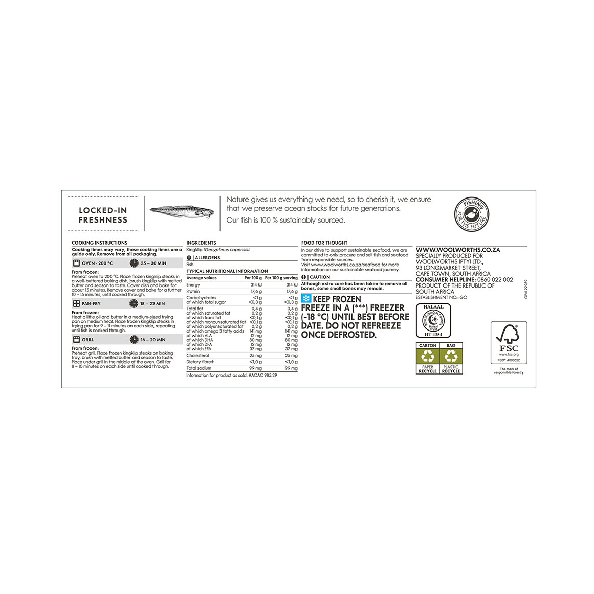 Freshly Frozen Kingklip Steaks 400 g | Woolworths.co.za