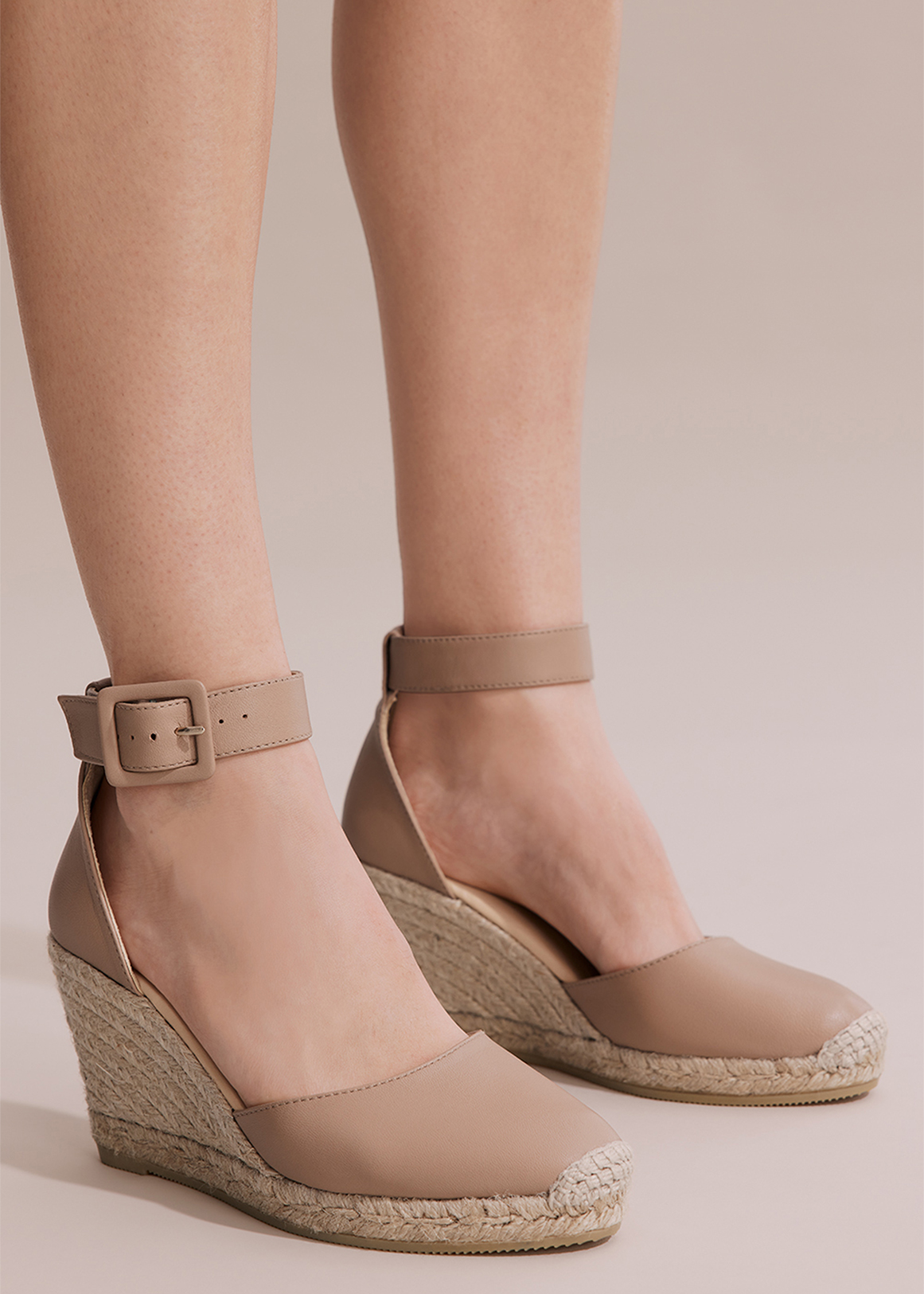 Carolina Leather Espadrille Wedge