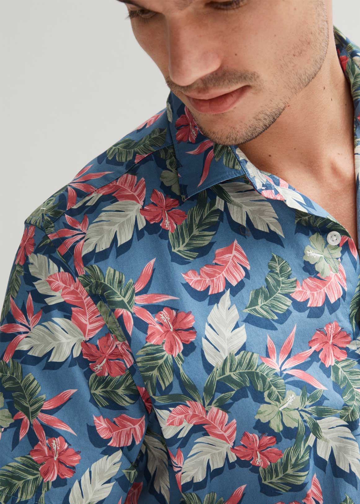 Regular Fit Shadow Tropical Print Shirt | Woolworths.co.za