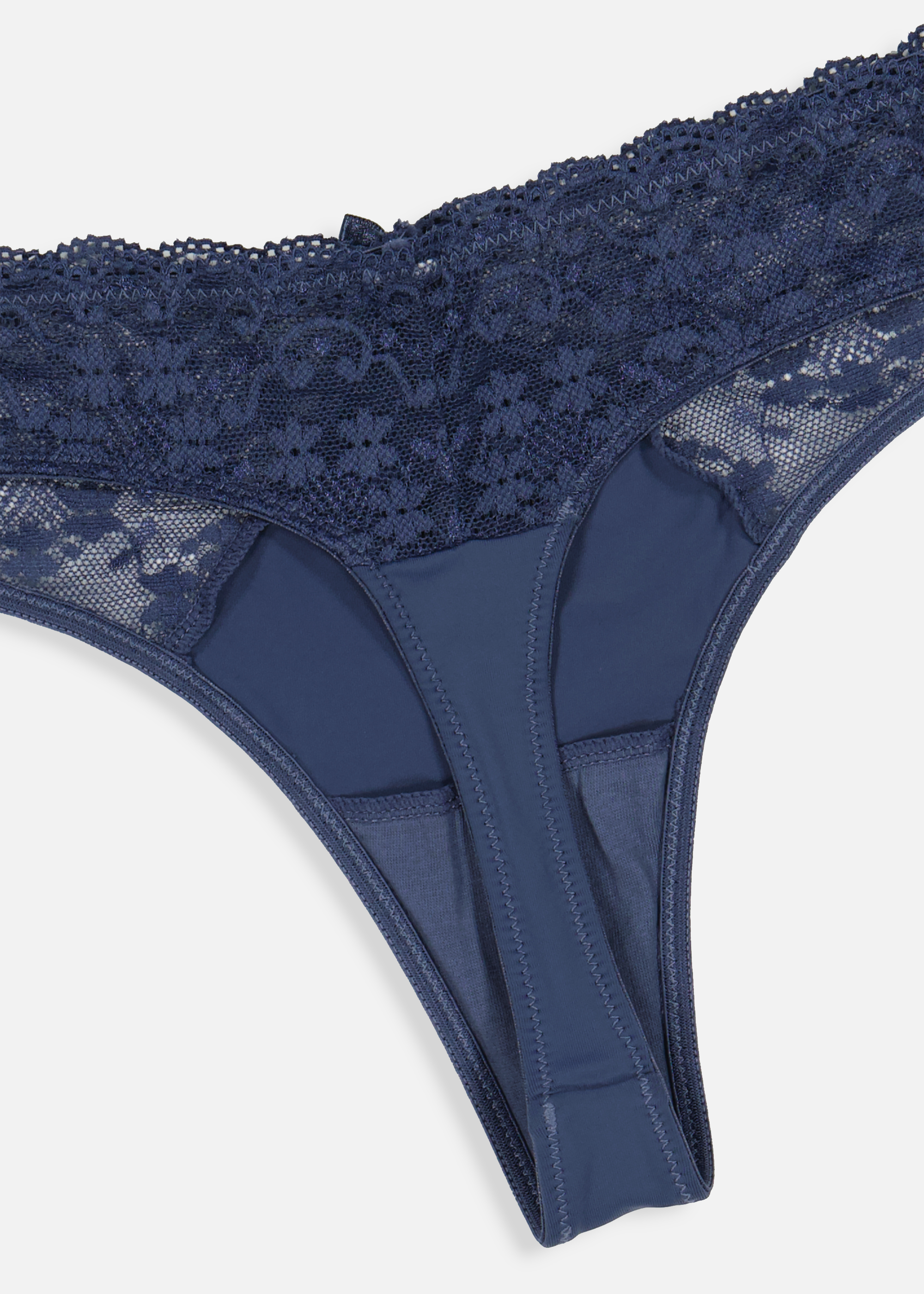 Lace Inset Microfibre G-string