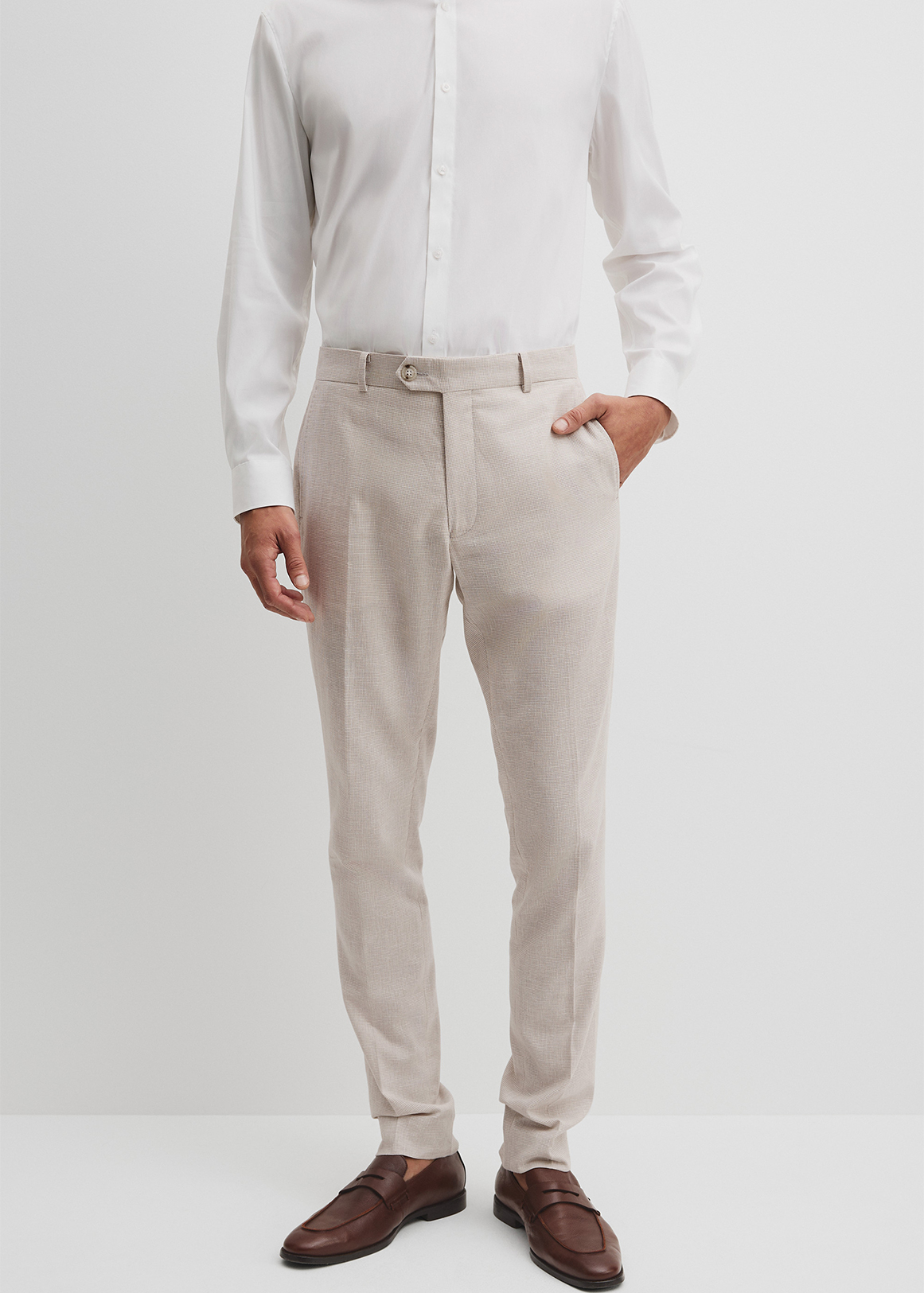 Tapered Fit Linen Cotton Pintuck Pant | Woolworths.co.za
