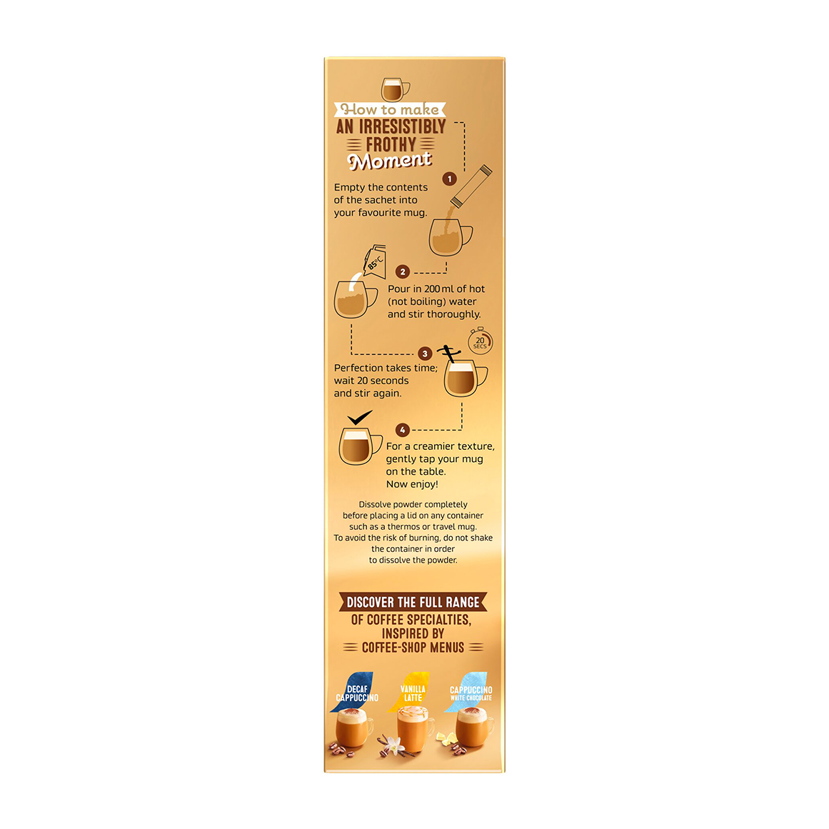 Nescafé Hazelnut Cappuccino Sachets 10 x 18 g | Woolworths.co.za