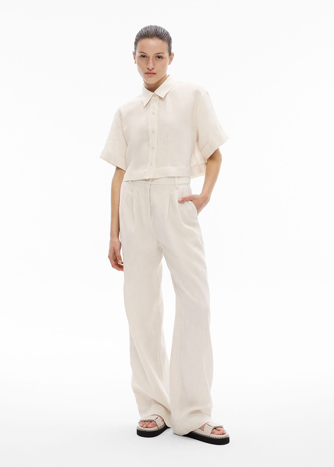 Linen Crop Shirt | Woolworths.co.za