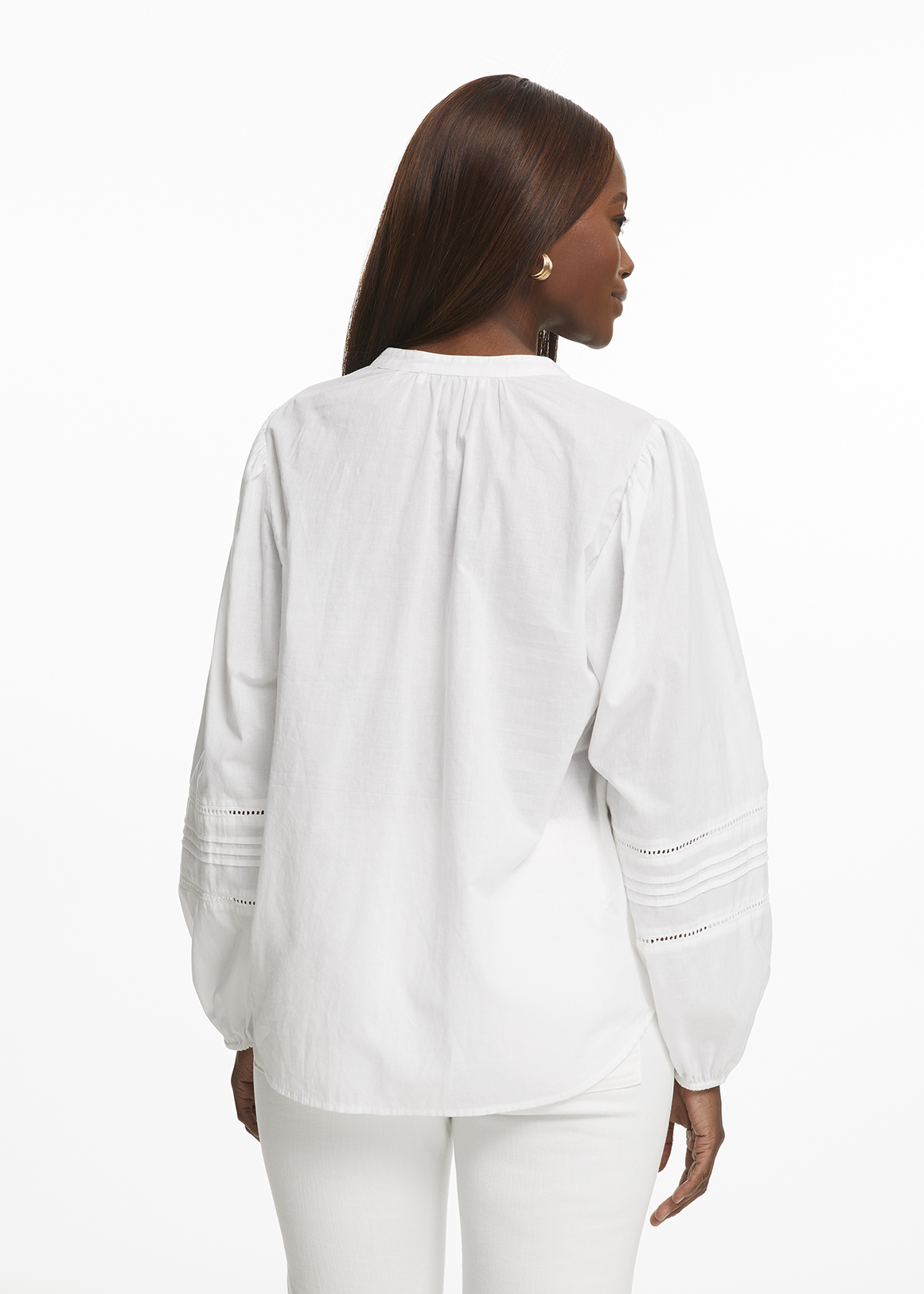 ohotoro Square Blouse オオトロ　ブラウス Ladder-Lace-Bishop-Sleeve-Tie-