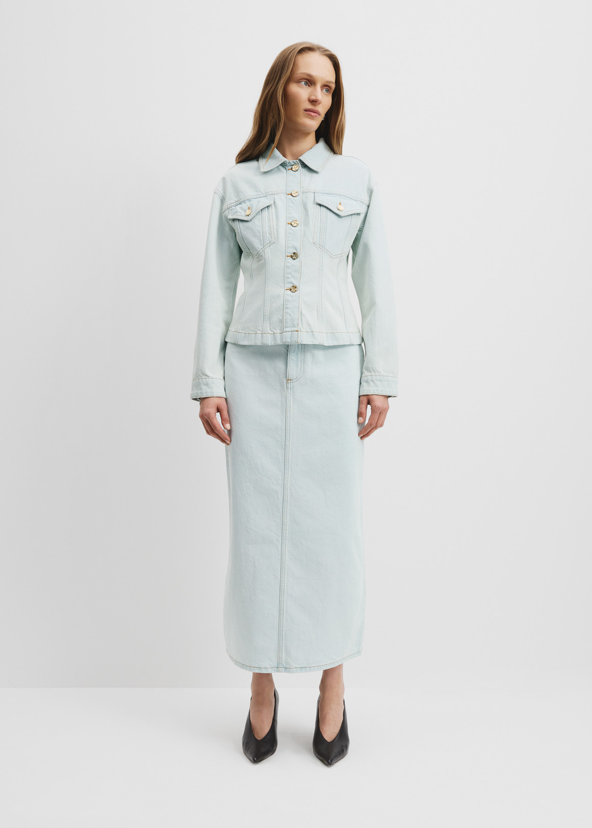 CTHY WOOL DENIM JACKET ＆ WIDE TROUSERS Cinched Denim Jacket | Woolworths.co.za