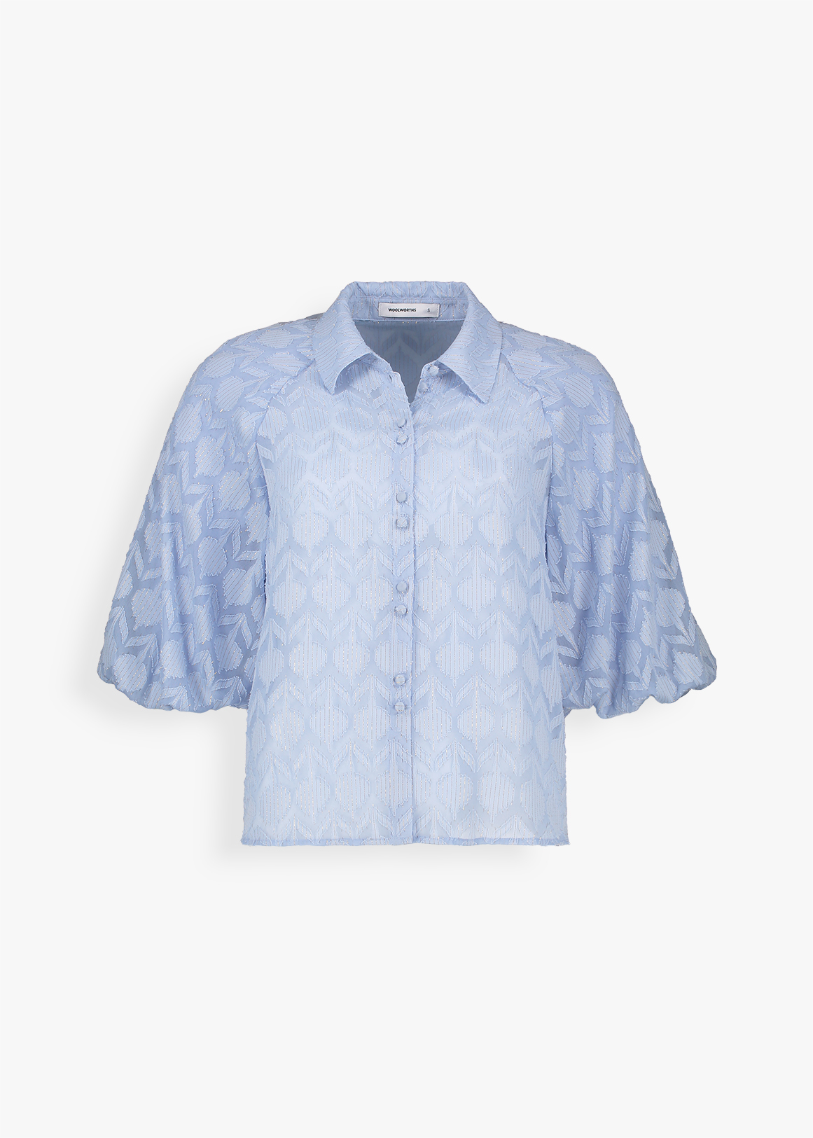 Jacquard Balloon Sleeve Blouse | Woolworths.co.za