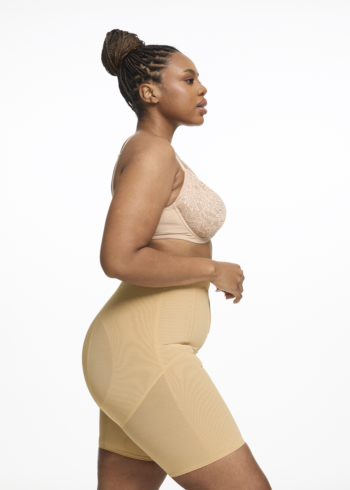 Mesh Inset Firm Control Shaping Hip & Thigh Cycle Shorts