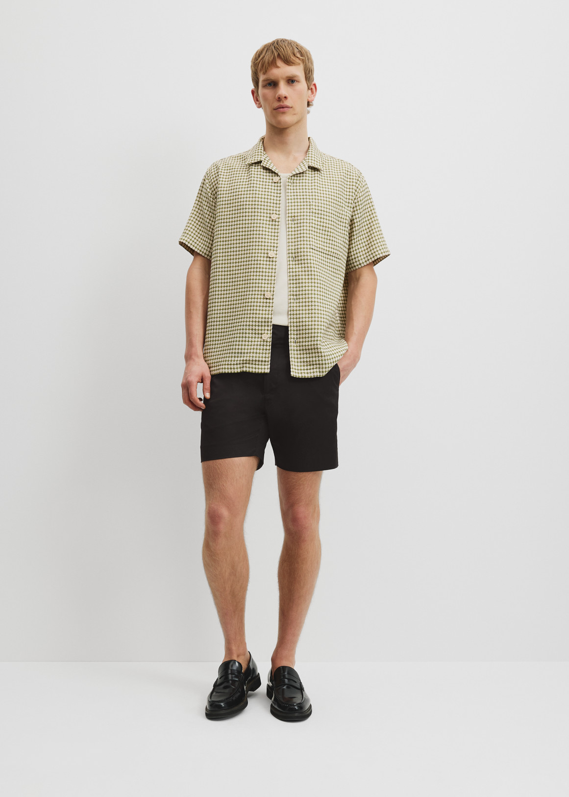 Short Sleeve Cotton Textured Check Shirt | Woolworths.co.za
