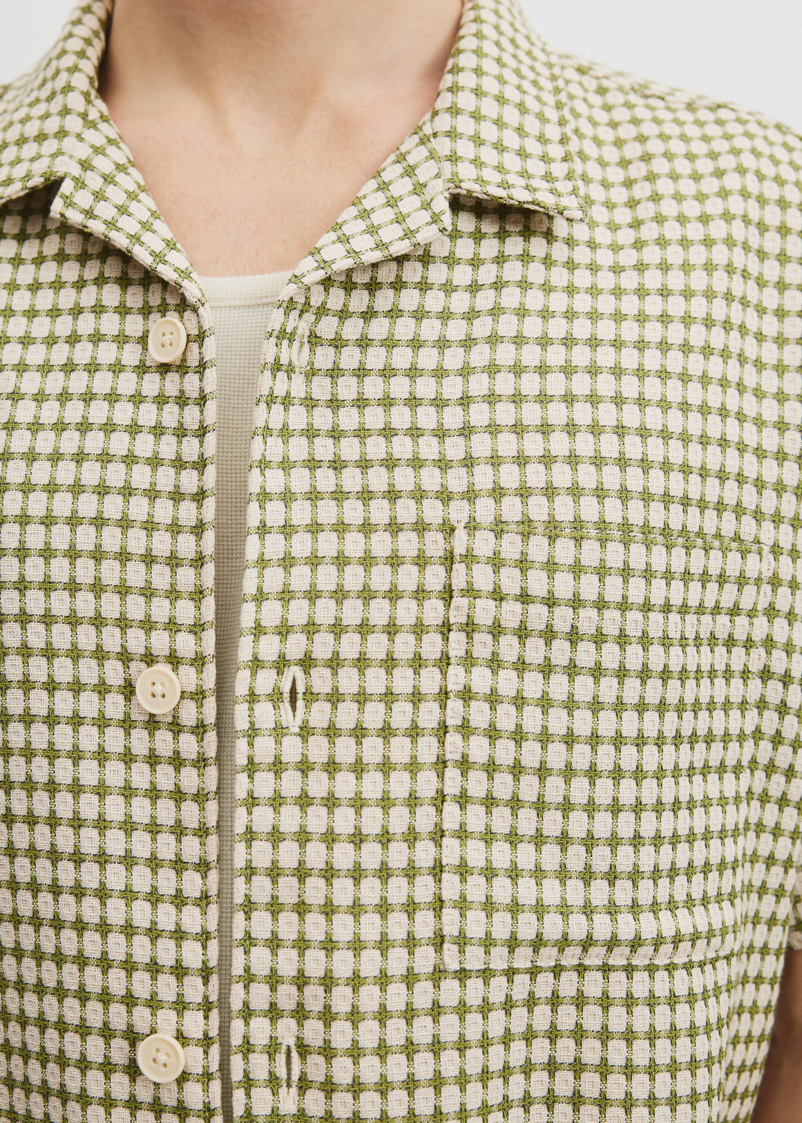 Short Sleeve Cotton Textured Check Shirt | Woolworths.co.za