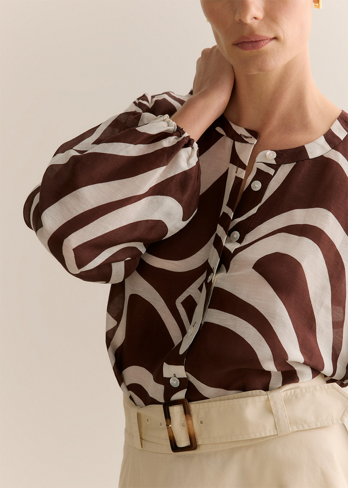 Kai Linen Silk Long Sleeve Blouse | Woolworths.co.za