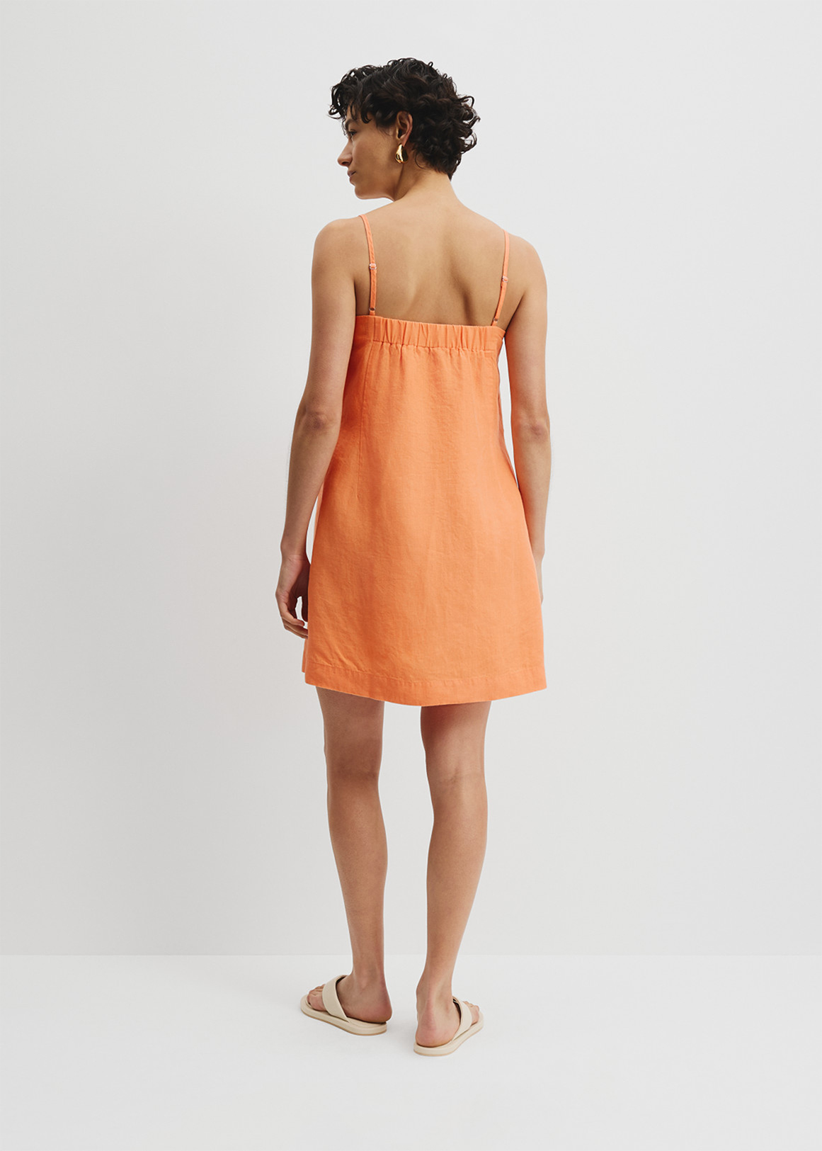 Organically Grown Cotton Linen Shift Mini Dress | Woolworths