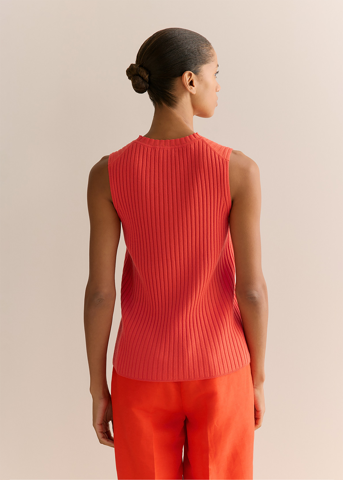 トップス SUMMER WOOL SLEEVELESS SHIRT Mesh-Drape-Tank-Top-MAPLE-ROSE