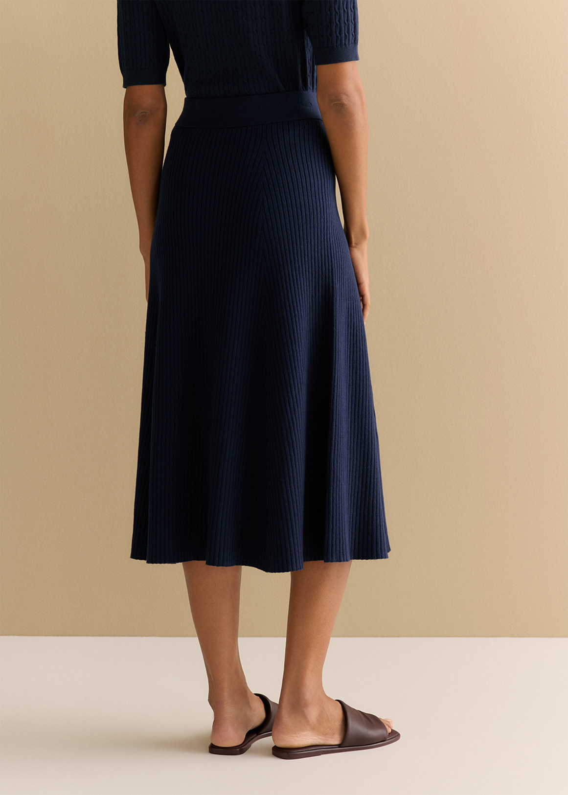 Cotton Cashmere Blend Rib Knit Pull On Skirt | Woolworths.co.za