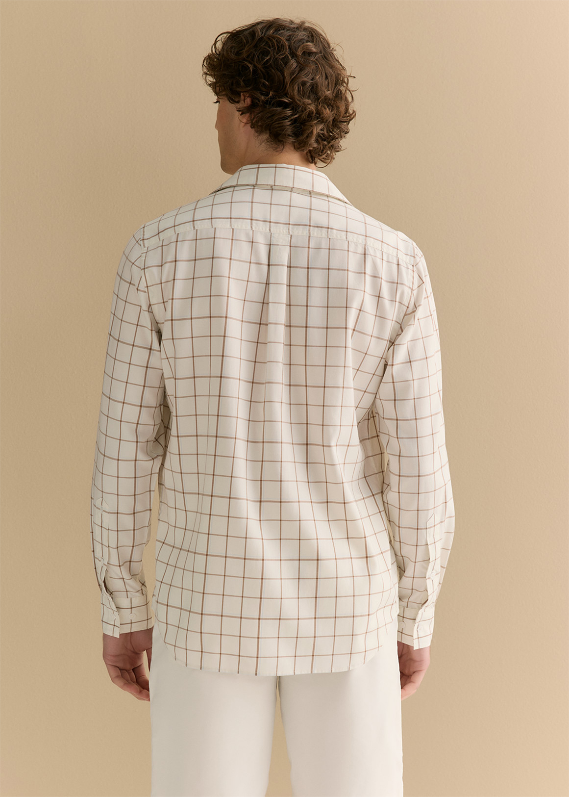 Regular Fit Lyocell Cotton Windowpane Check Shirt | Woolworths.co.za
