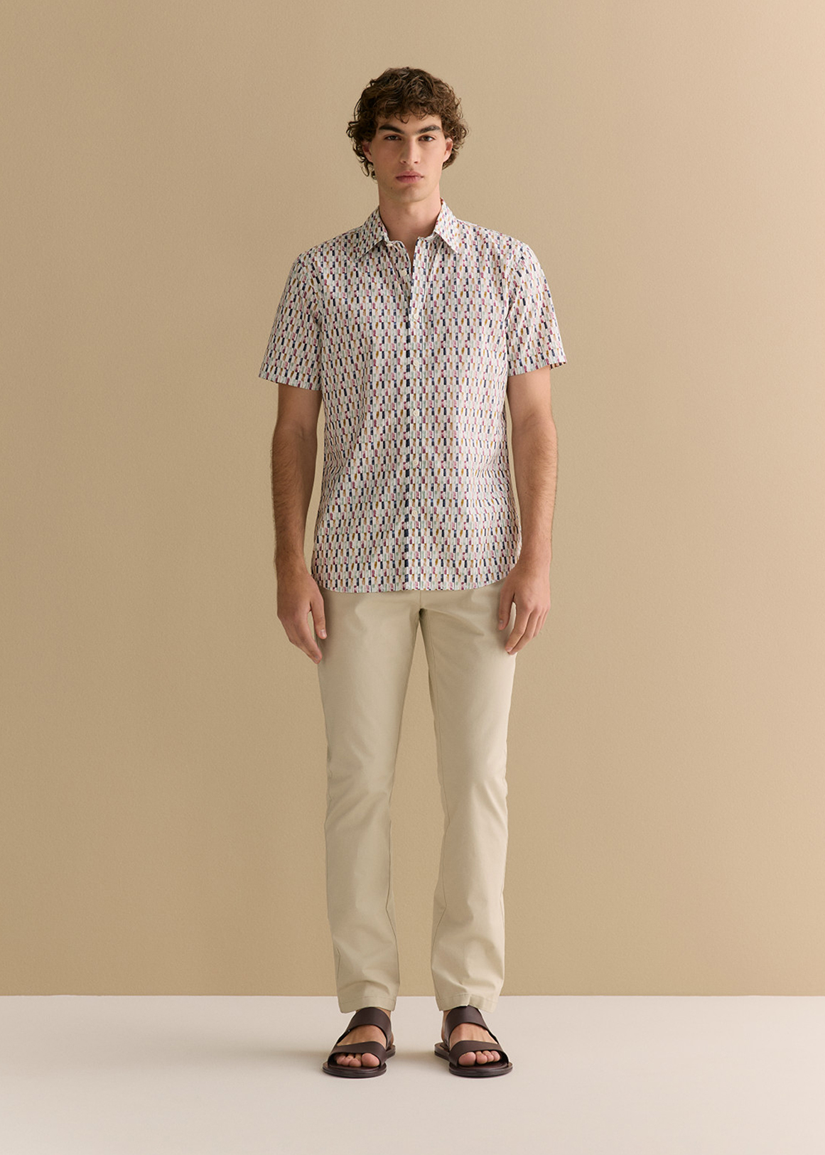 Regular Fit Dash Print Short Sleeve Shirt | Woolworths.co.za
