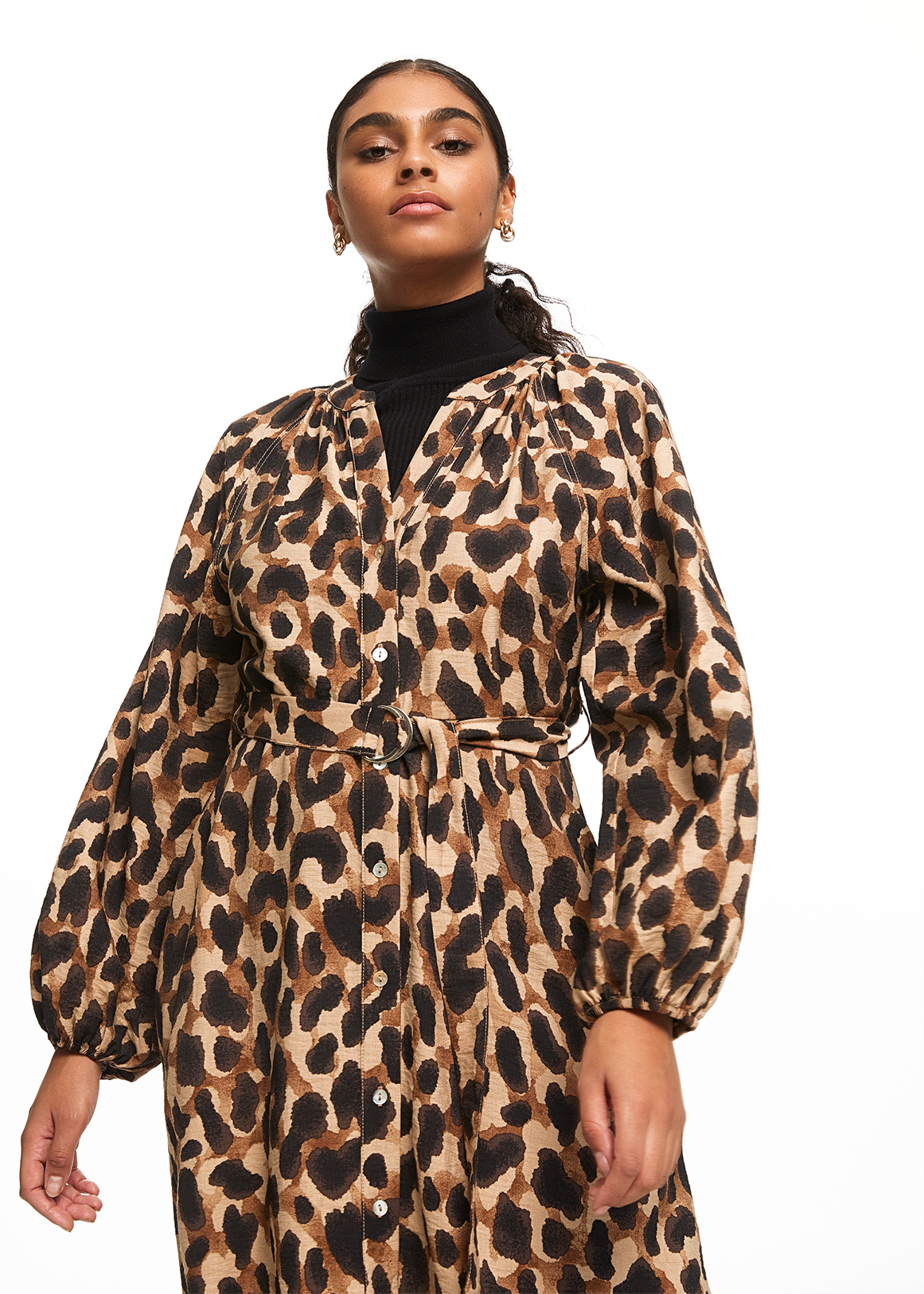 Belted Midi Shirt Dress