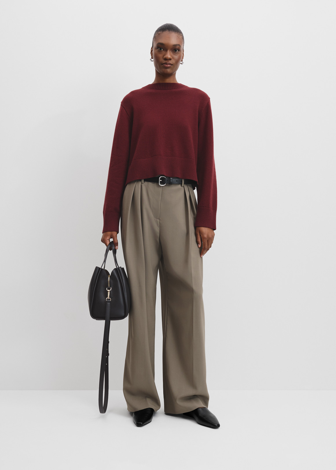 Organically Grown Cotton Blend Crop Crew Neck Knit | Woolworths.co.za