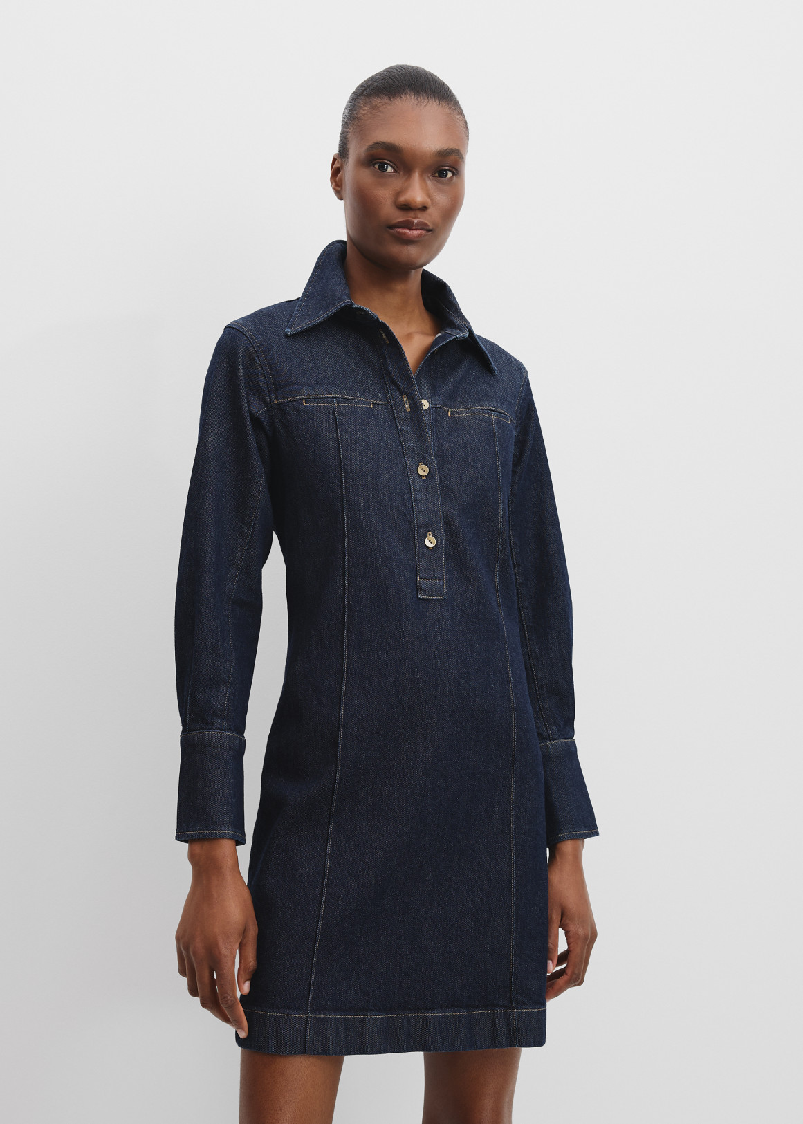 Long Sleeve Denim Mini Dress
