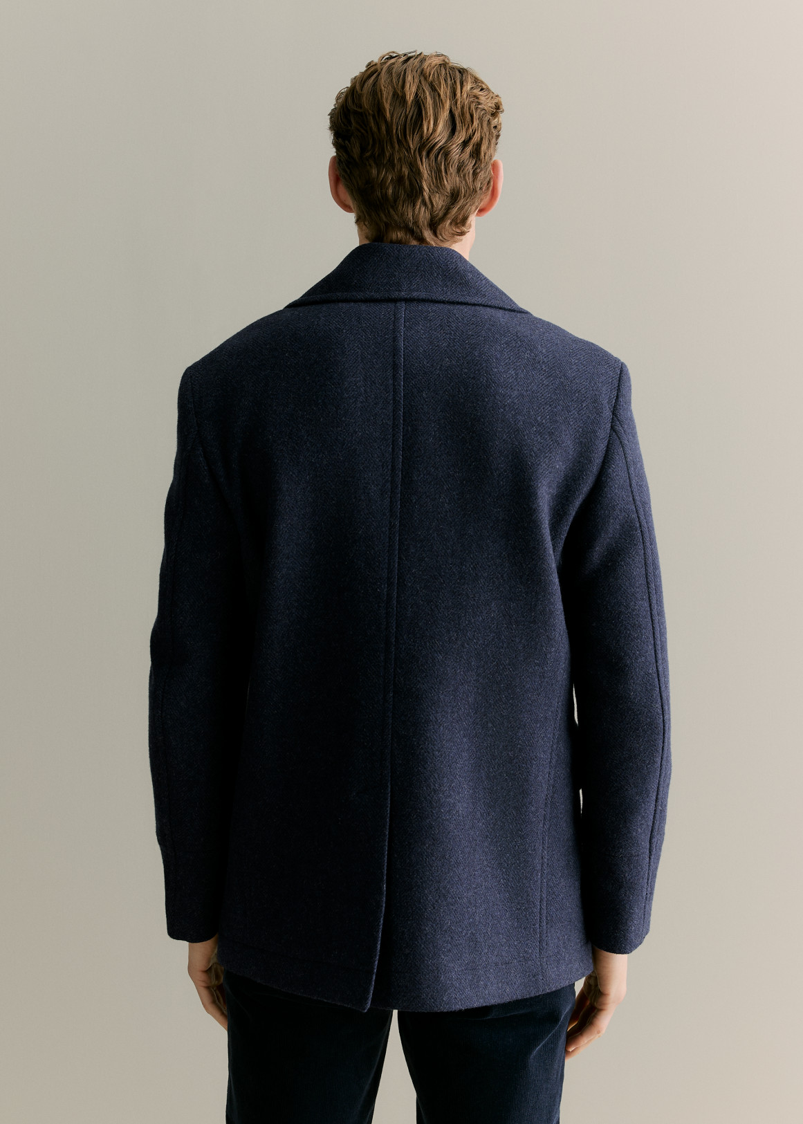 Italian Wool Blend Herringbone Peacoat | Woolworths.co.za