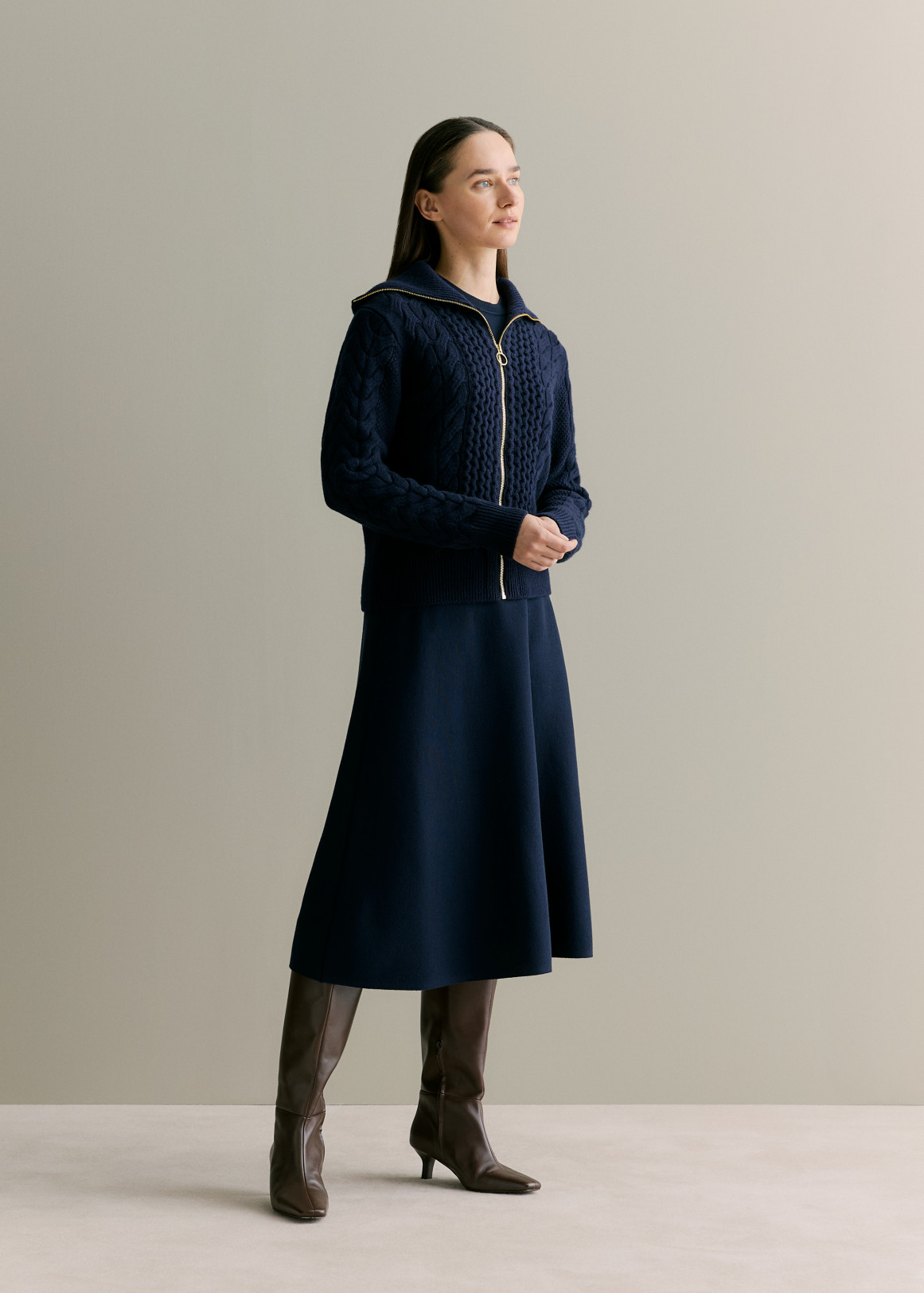 Wool Cable Zip Through Cardigan | Woolworths.co.za