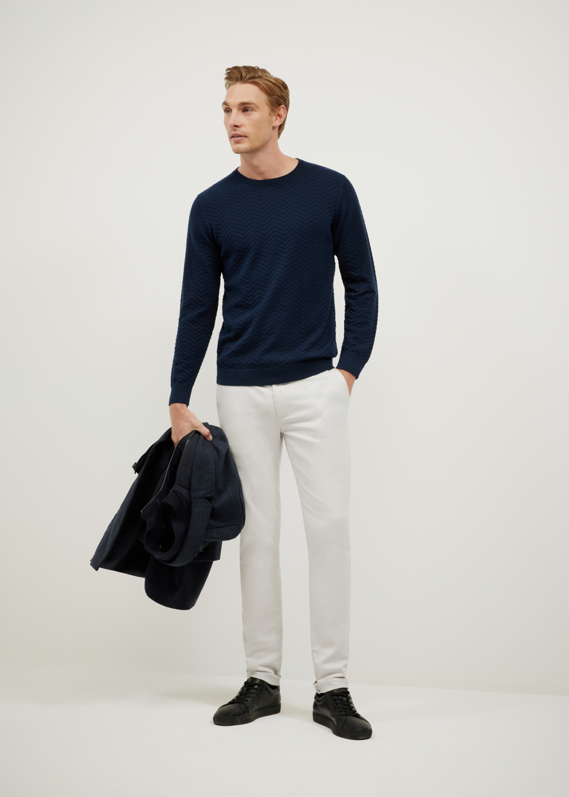 Lightweight Zig Zag Crew Neck Knit | Woolworths.co.za