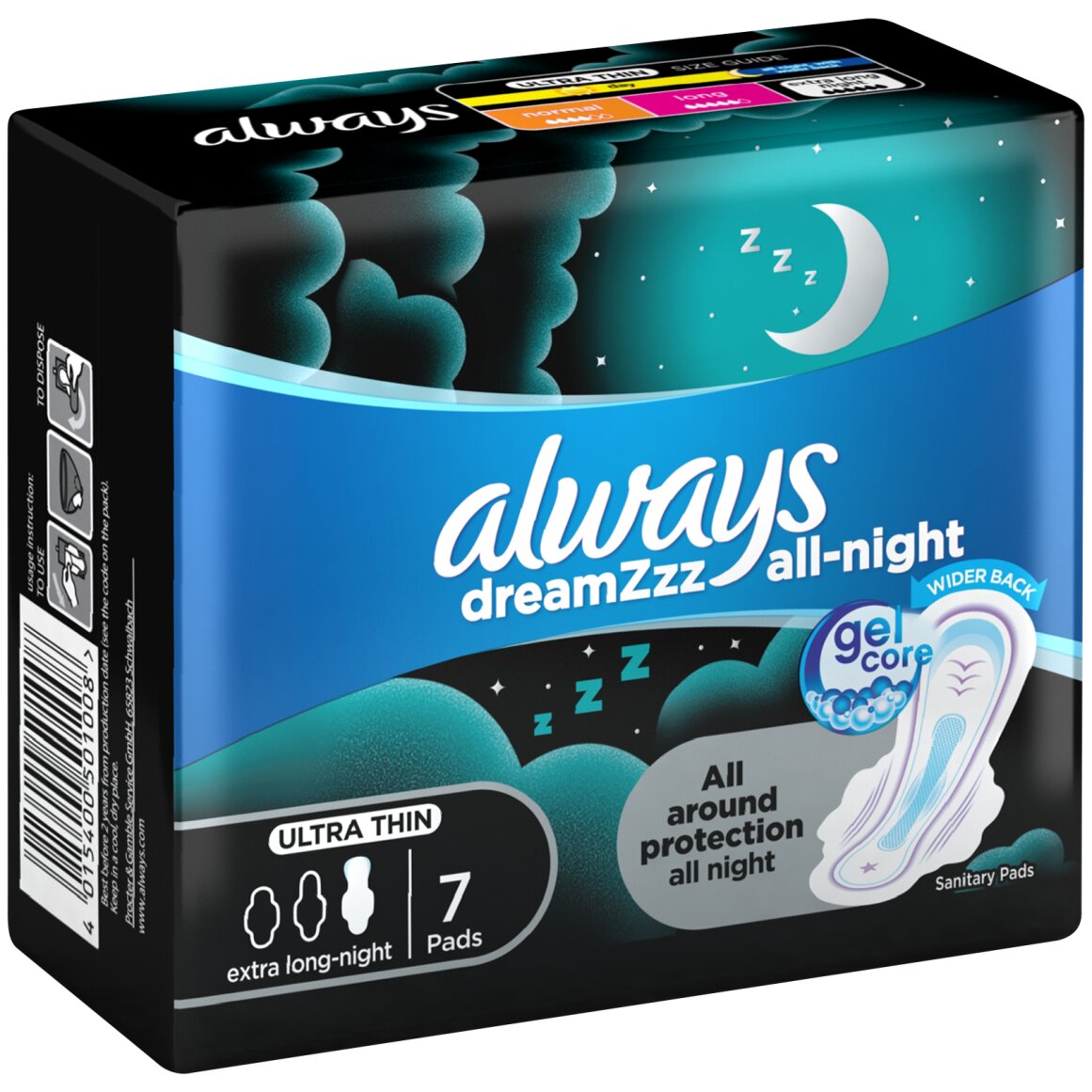 Always DreamZzz All Night Ultra Thin Sanitary Pads 7 pk