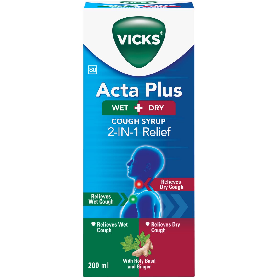 〈免疫力Up〉ぱぱっとミネラル 100ml×2本×2箱 Vicks Acta Plus 2 in 1 Wet and Dry Cough Syrup 200 ml | Woolworths