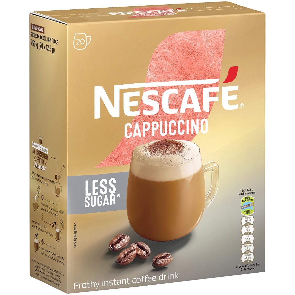 Nescafé Reduced Sugar Cappuccino Sticks 20 x 12.5 g | Woolworths.co.za