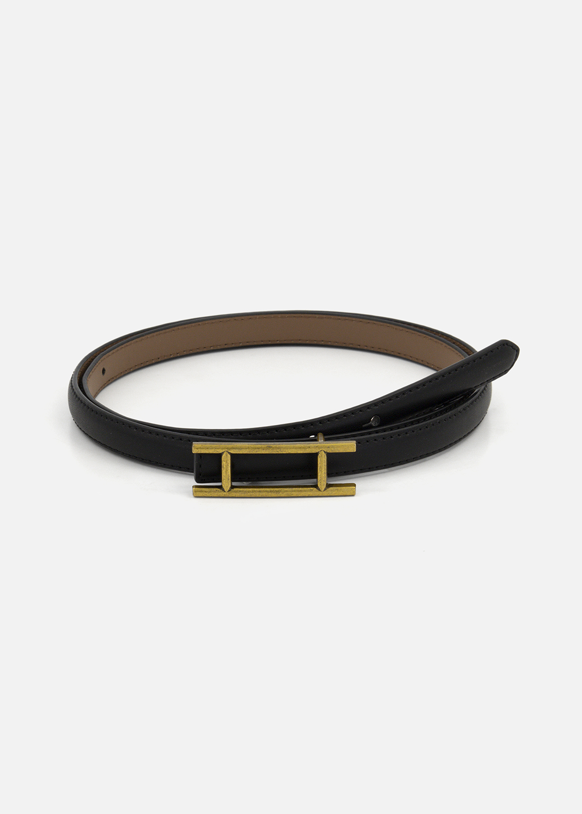 H-Buckle Faux Leather Skinny Belt | Woolworths.co.za