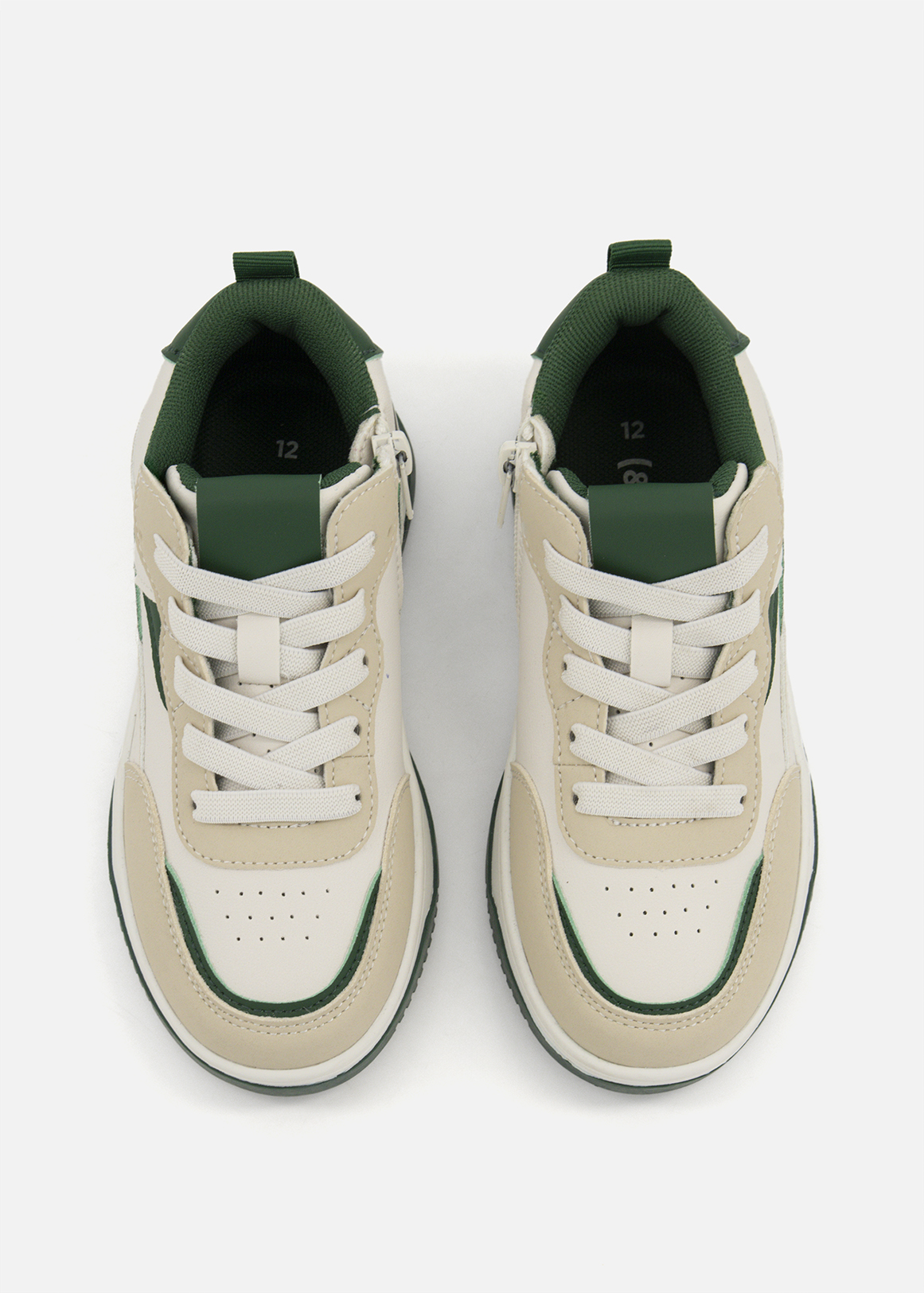 Colour Block Zip Detail Skater Hi-Top Skater Sneakers (Size 12 - 6