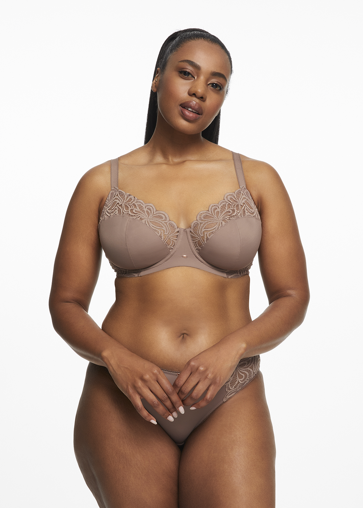 Lace Inset Non Padded Underwire Microfibre Bras 2 Pack