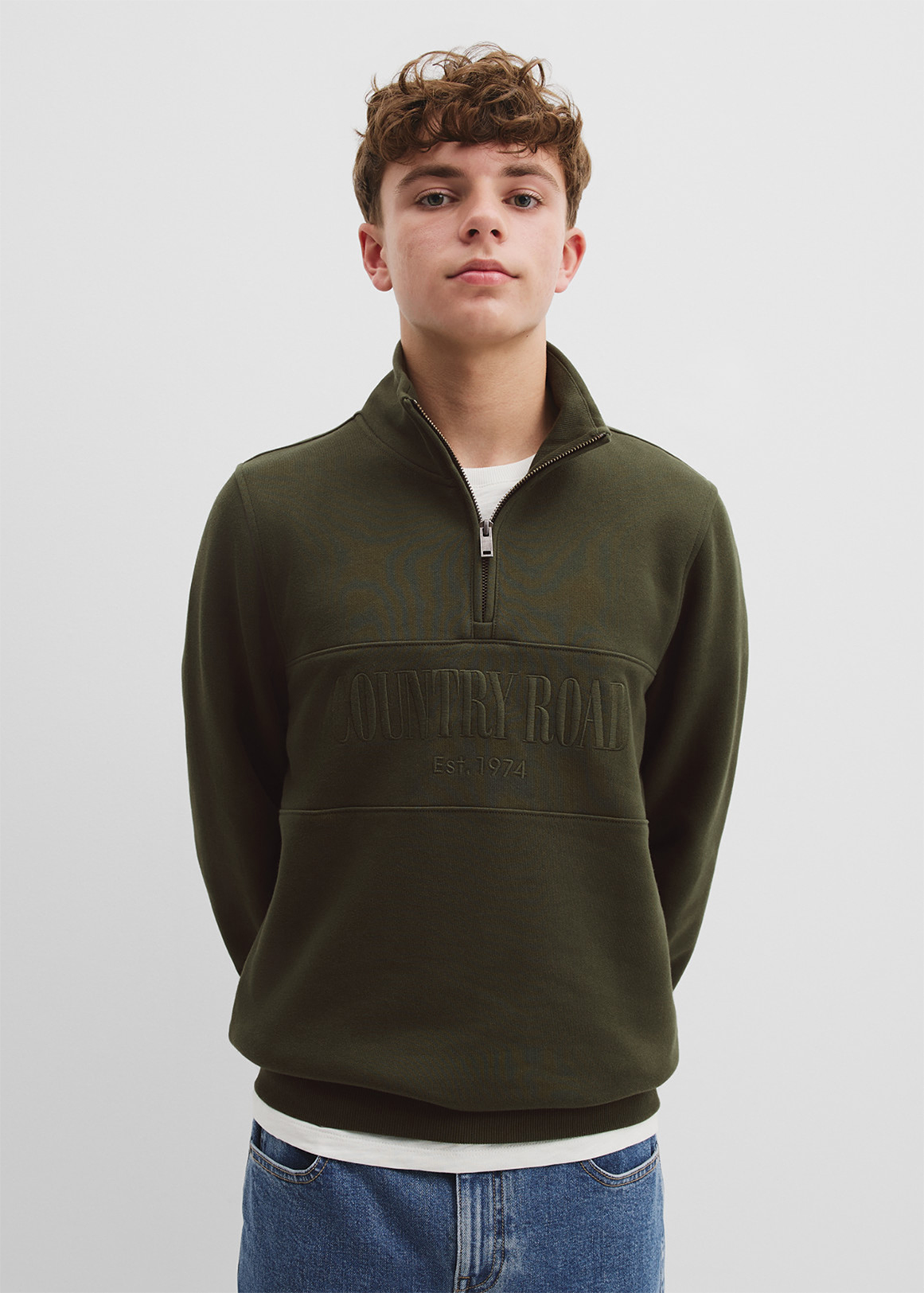 トゥンリー Teen Verified Australian Cotton Heritage Half Zip Sweat