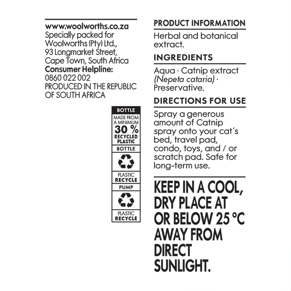Posh Pets Catnip Spray 100 ml | Woolworths.co.za