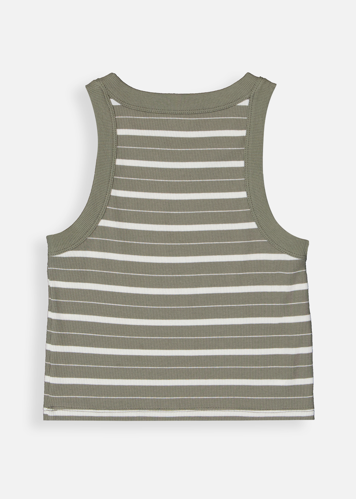 Stripe Ribbed Cropped Cotton Vest | Woolworths.co.za