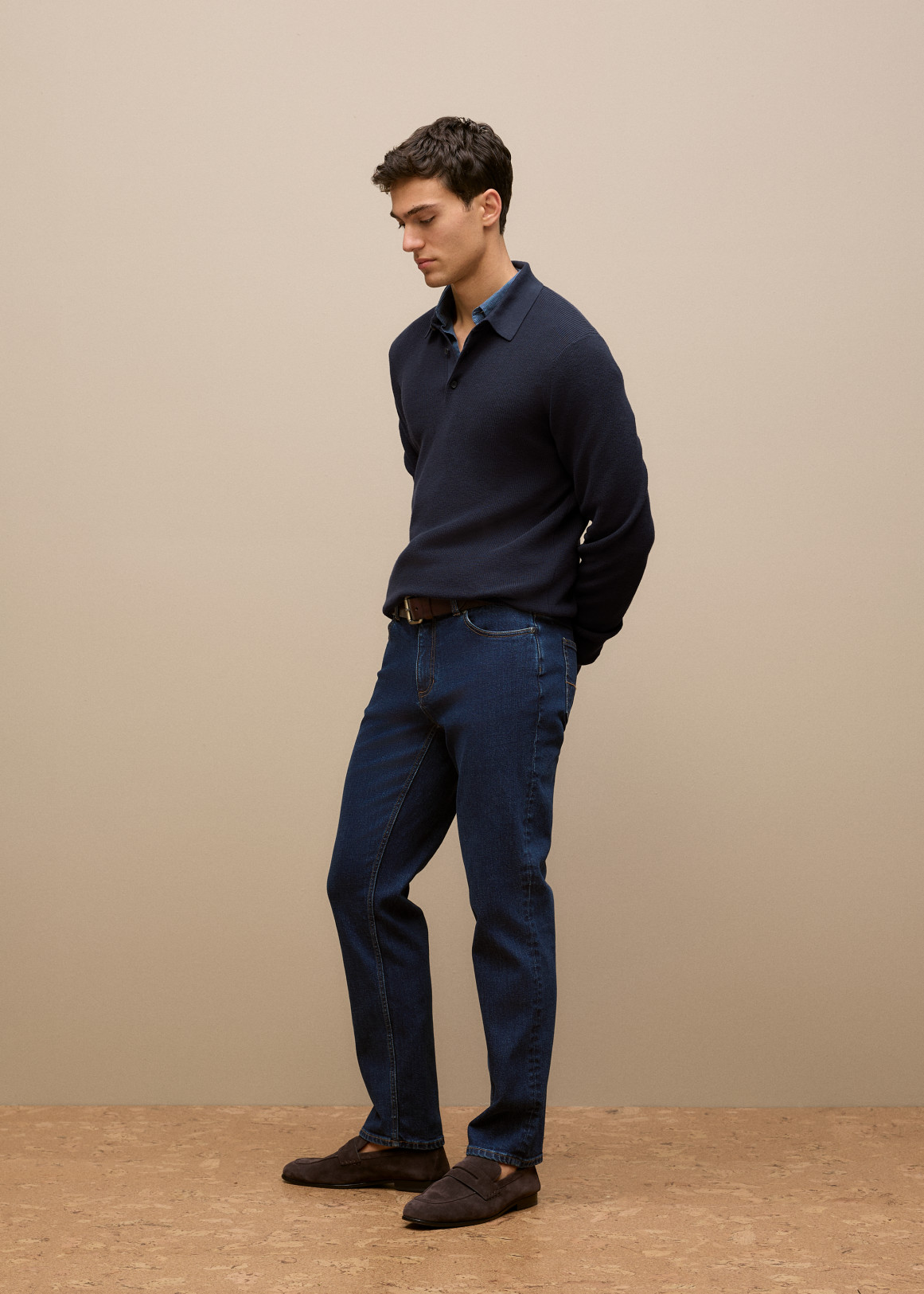 Textured Long Sleeve Knit Polo | Woolworths.co.za