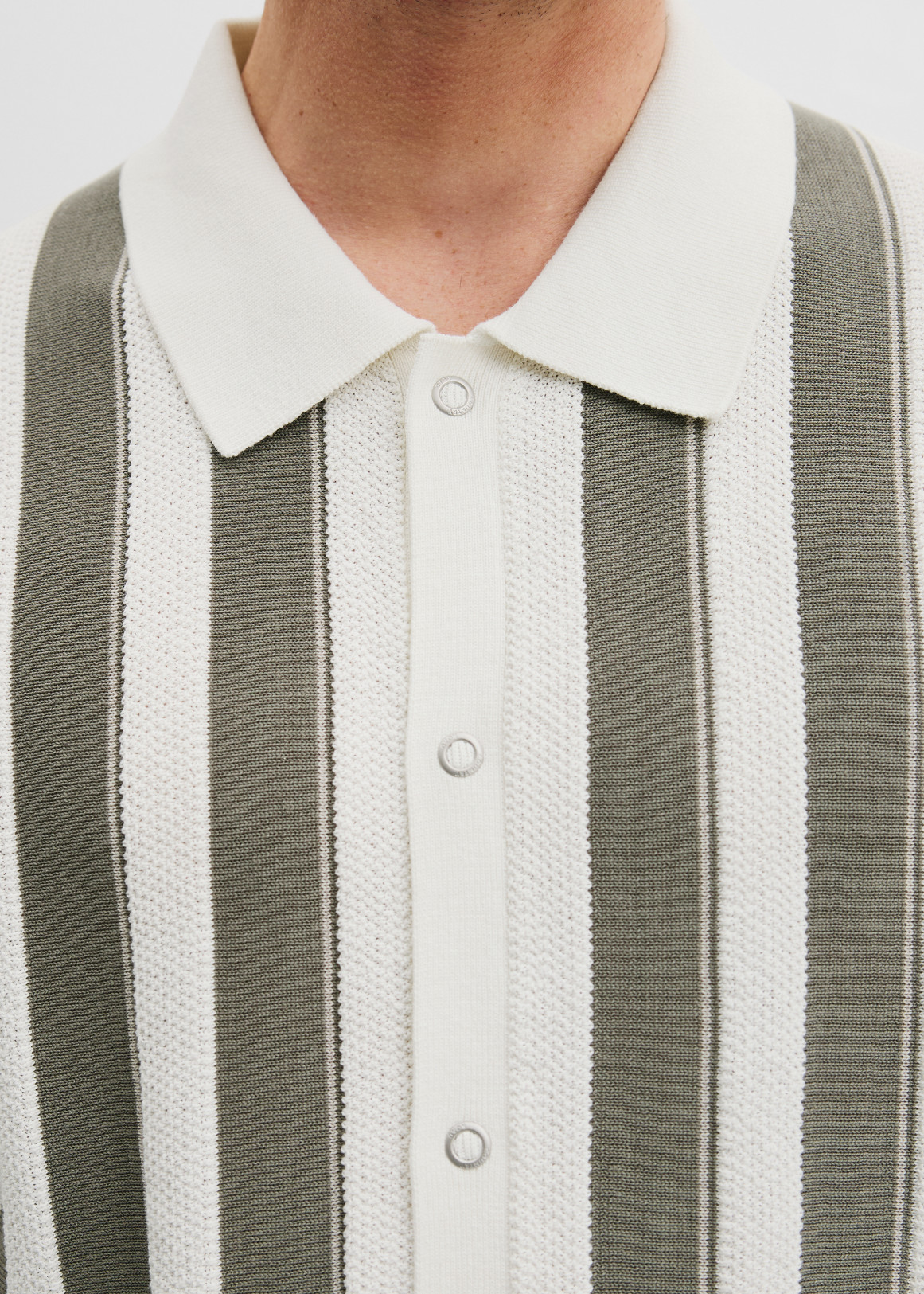 Cotton Silk Textured Stripe Knit Polo Shirt | Woolworths.co.za