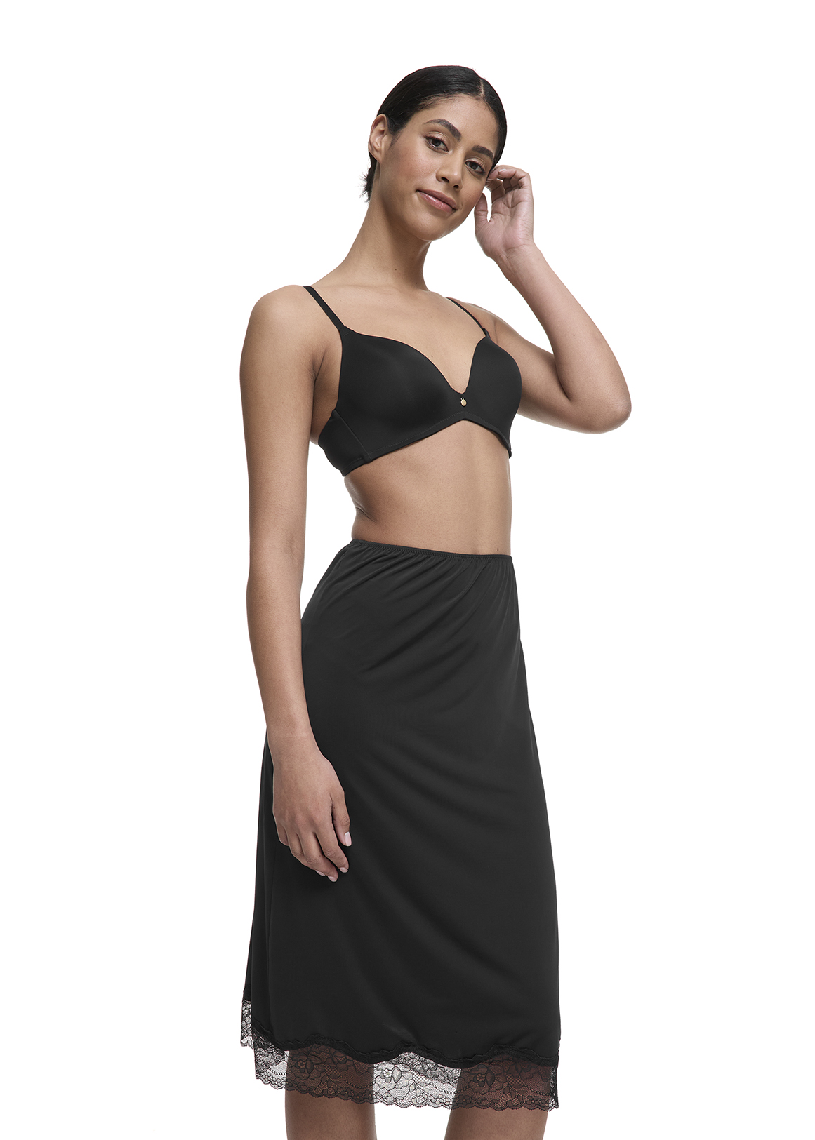 COOLTECH Lace Detail Knee Length Slip Skirt | Woolworths.co.za
