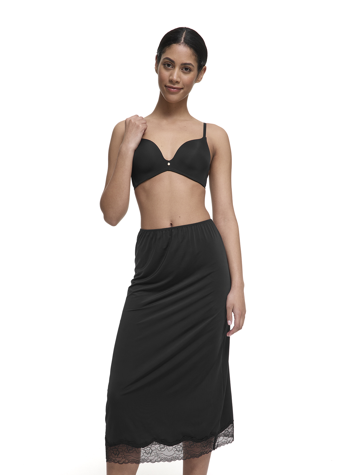COOLTECH Lace Detail Knee Length Slip Skirt | Woolworths.co.za